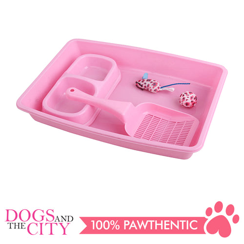 Pawise 28948 4-Piece Cat Starter Kit Pink - All Goodies for Your Pet