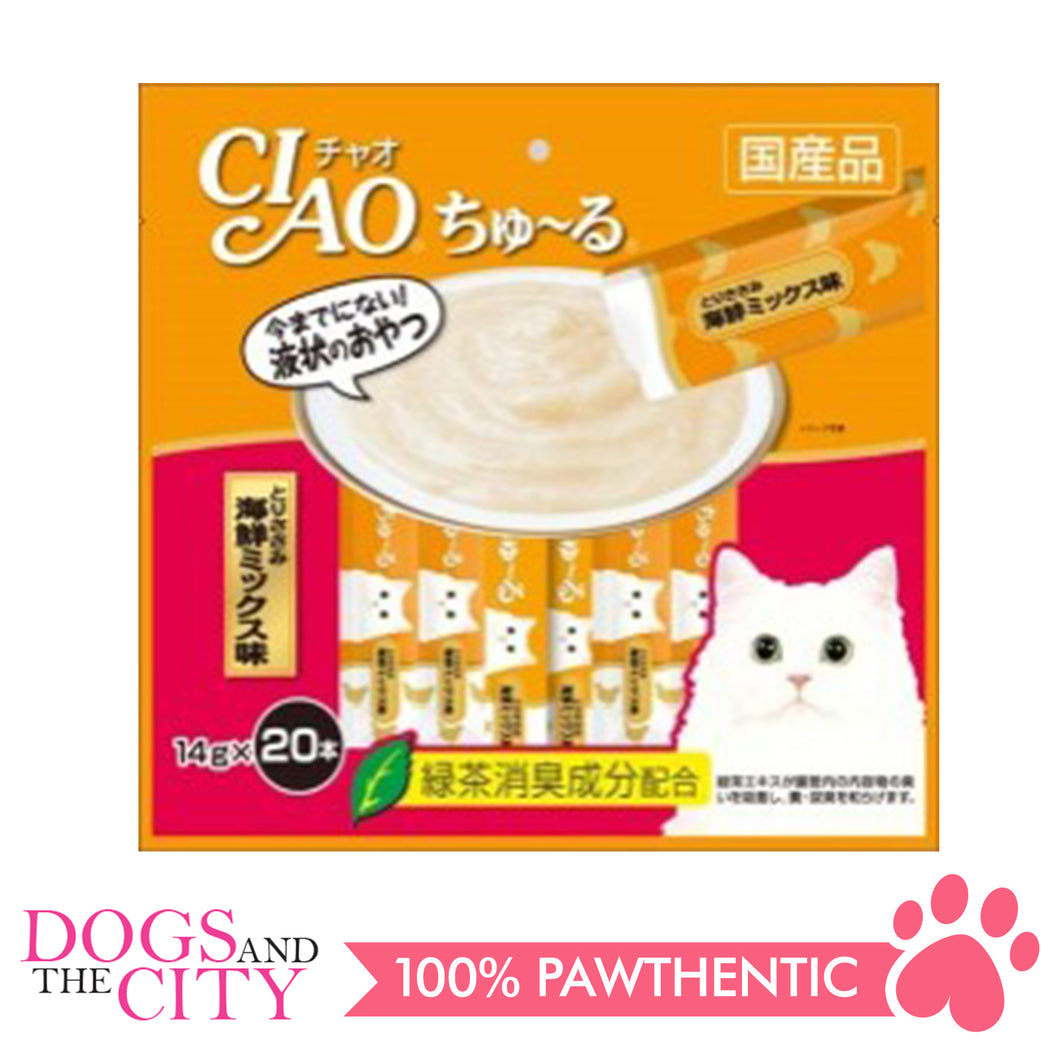 CIAO SC-128 Churu Chicken Fillet Seafood Mix Wet Cat Food 14g x 20pcs