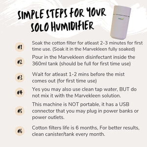 BACTAKLEEN Solo Humidifier with Marvekleen 500ml Bundle